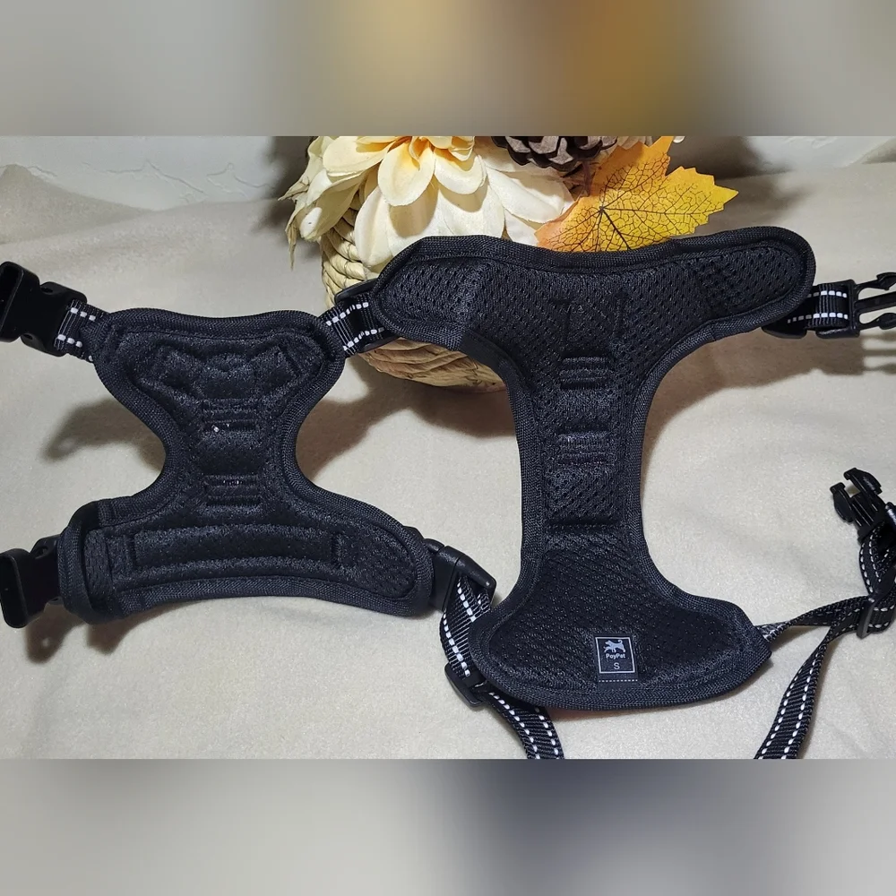 PoyPet NIB Pink/Black No Pull Reflective Dog Harness Size Small